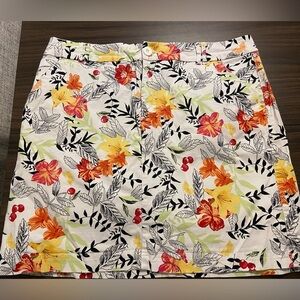 Christopher & Banks Tropical Floral Print Women's 12 Skort